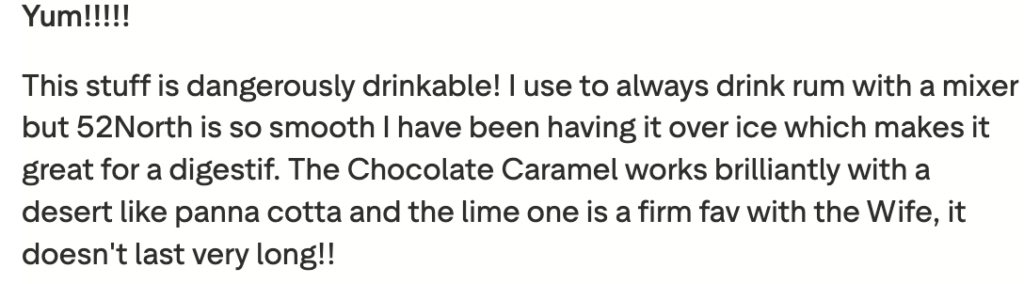 A screenshot of a 52North Tripadvisor review.